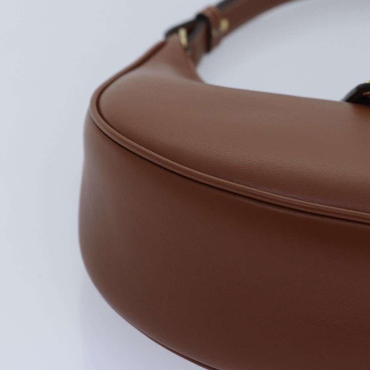 CELINE Triomphe Hand Bag Leather Brown Gold - 9