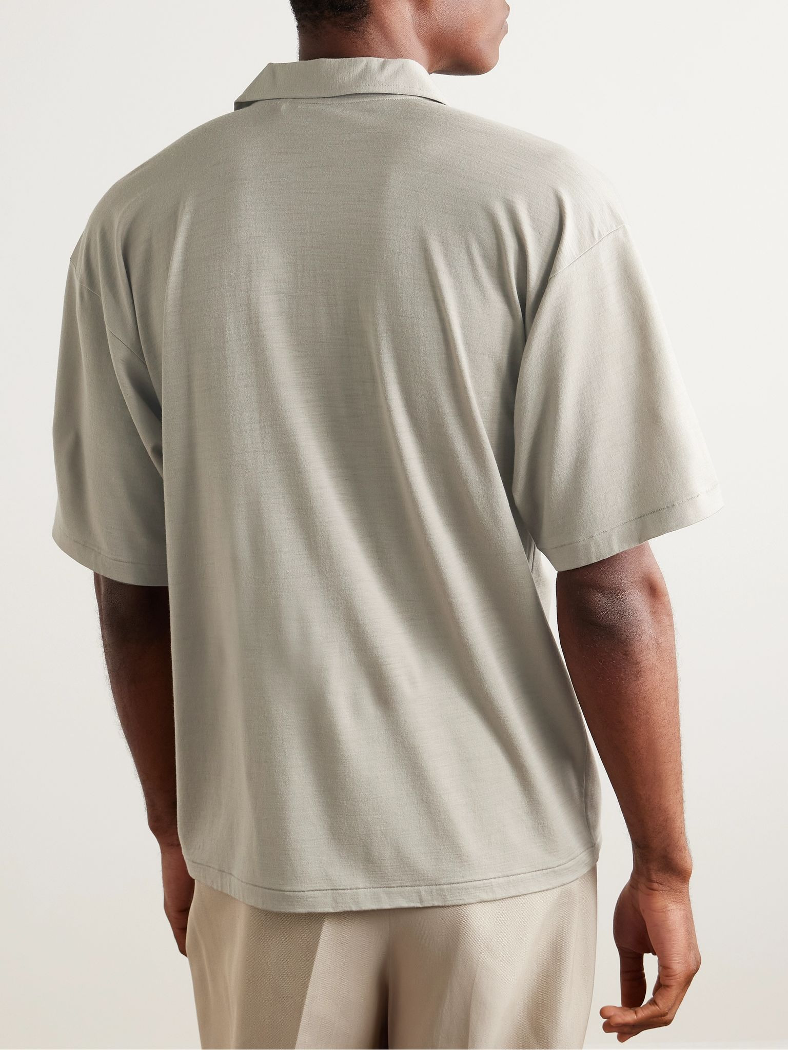 Skipper Wool-Jersey Polo Shirt Army green - 3