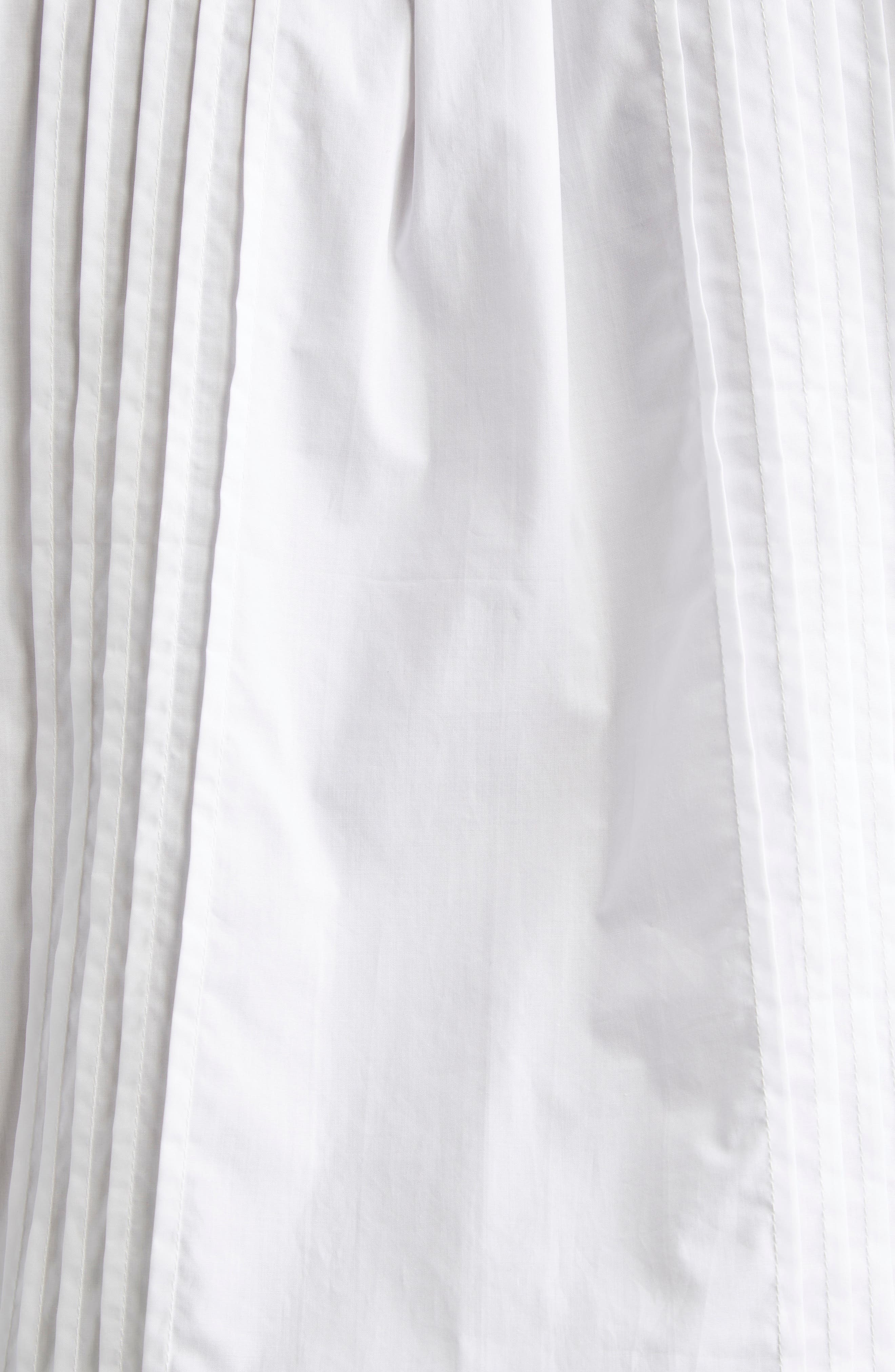 Sandy Liang Crayon Eyelet Trim Cotton Poplin Shirt in White at Nordstrom - 7
