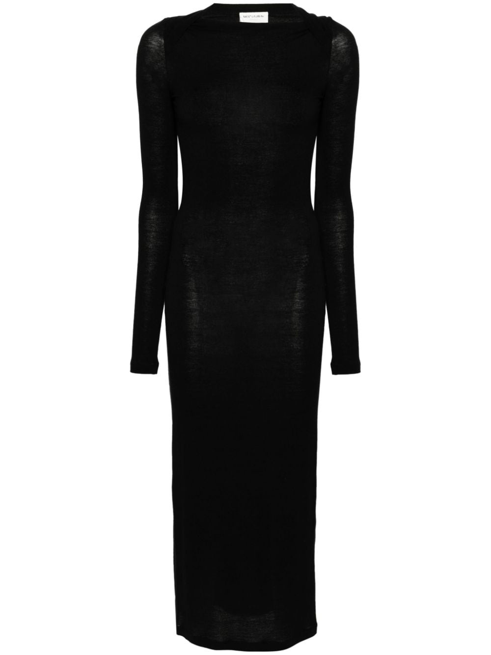 Saint Laurent Wool Blend Long Pencil Dress - 1