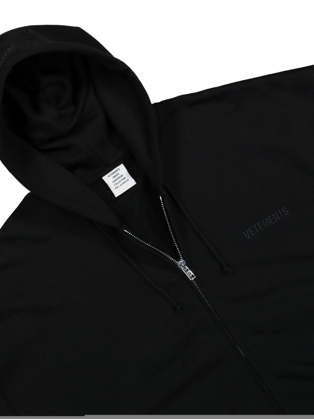 logo-embroidered zip-up hoodie - 3