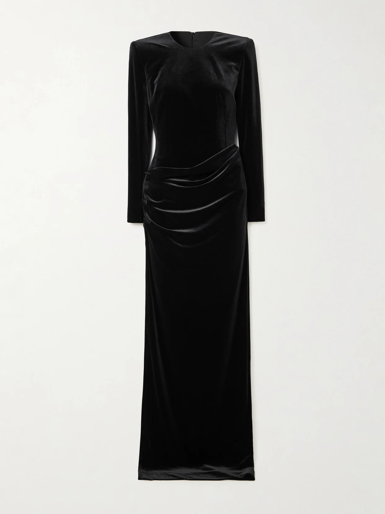 Draped Velvet Gown - 1
