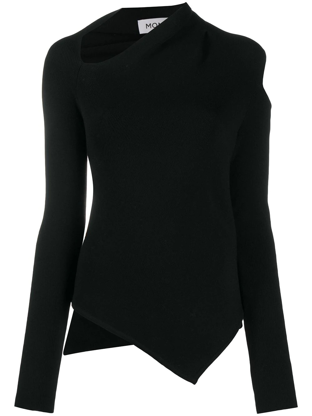 asymmetric cut-out knitted top - 1