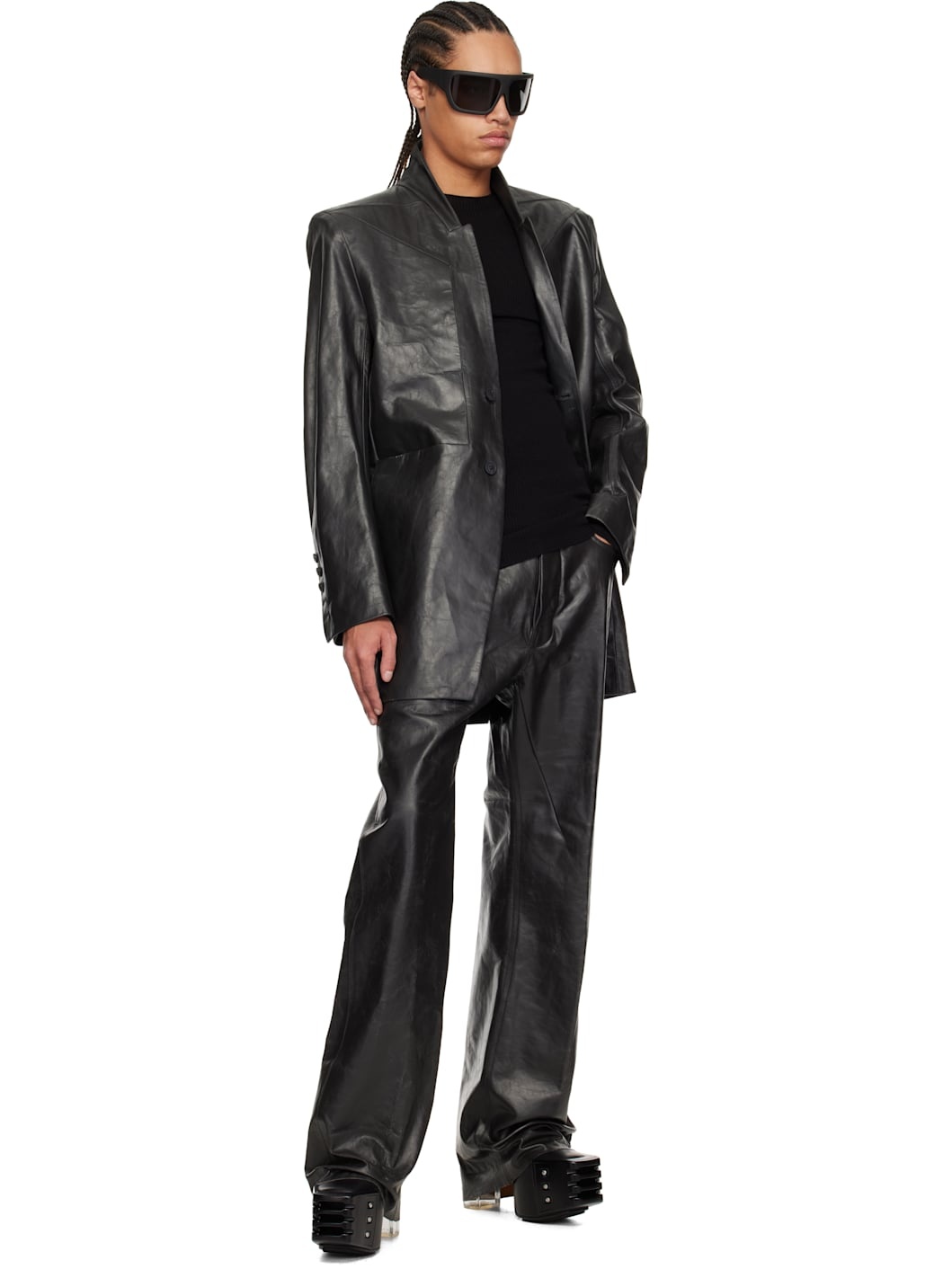 Black Hollywood Lido Leather Jacket - 4