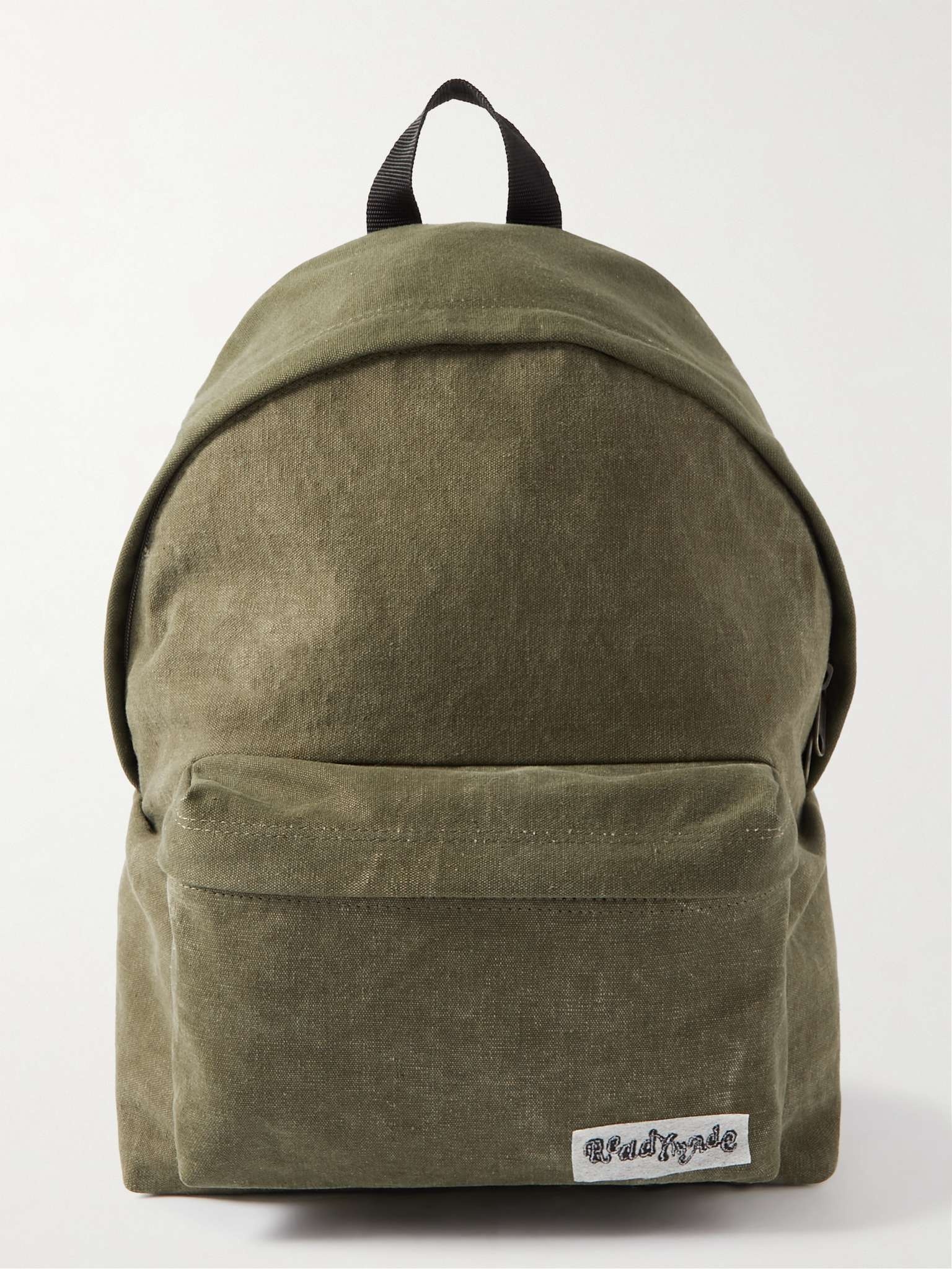 Logo-Appliquéd Distressed Cotton-Canvas Backpack - 1