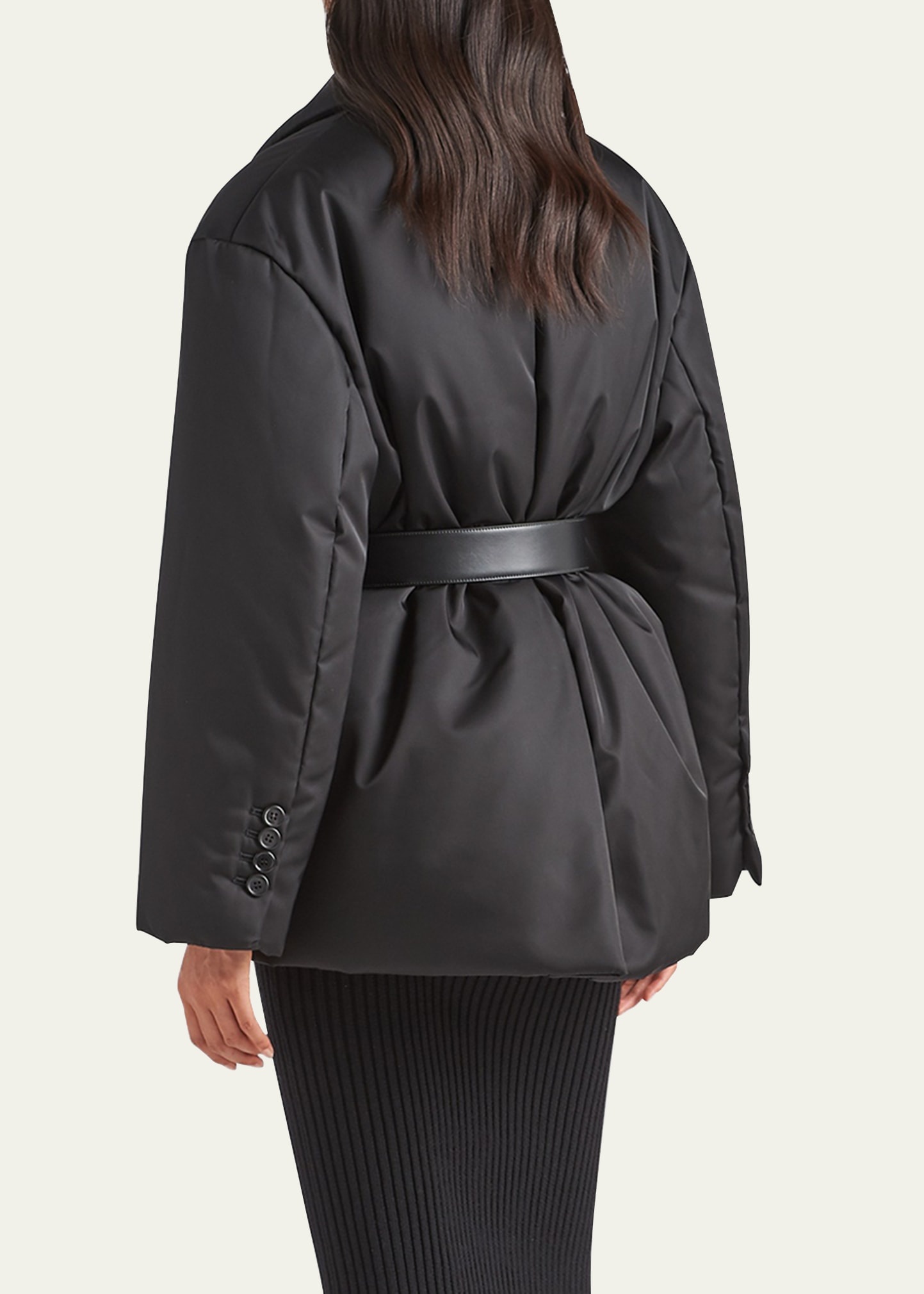 Re-Nylon Belted Down Jacket - 3