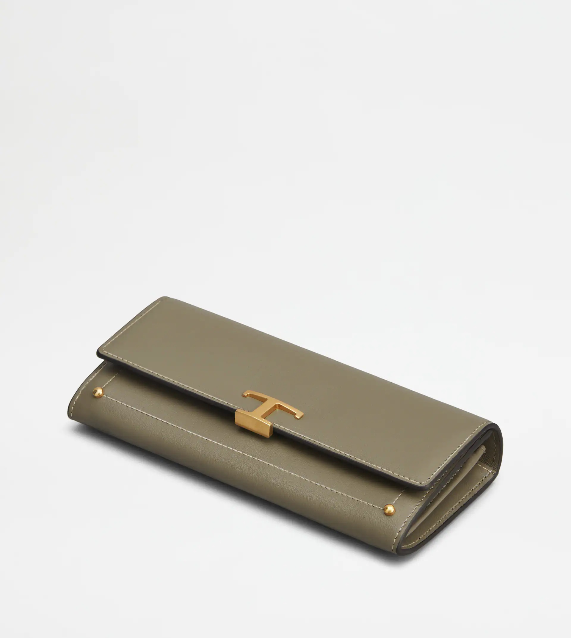 T TIMELESS WALLET IN LEATHER - GREY - 4