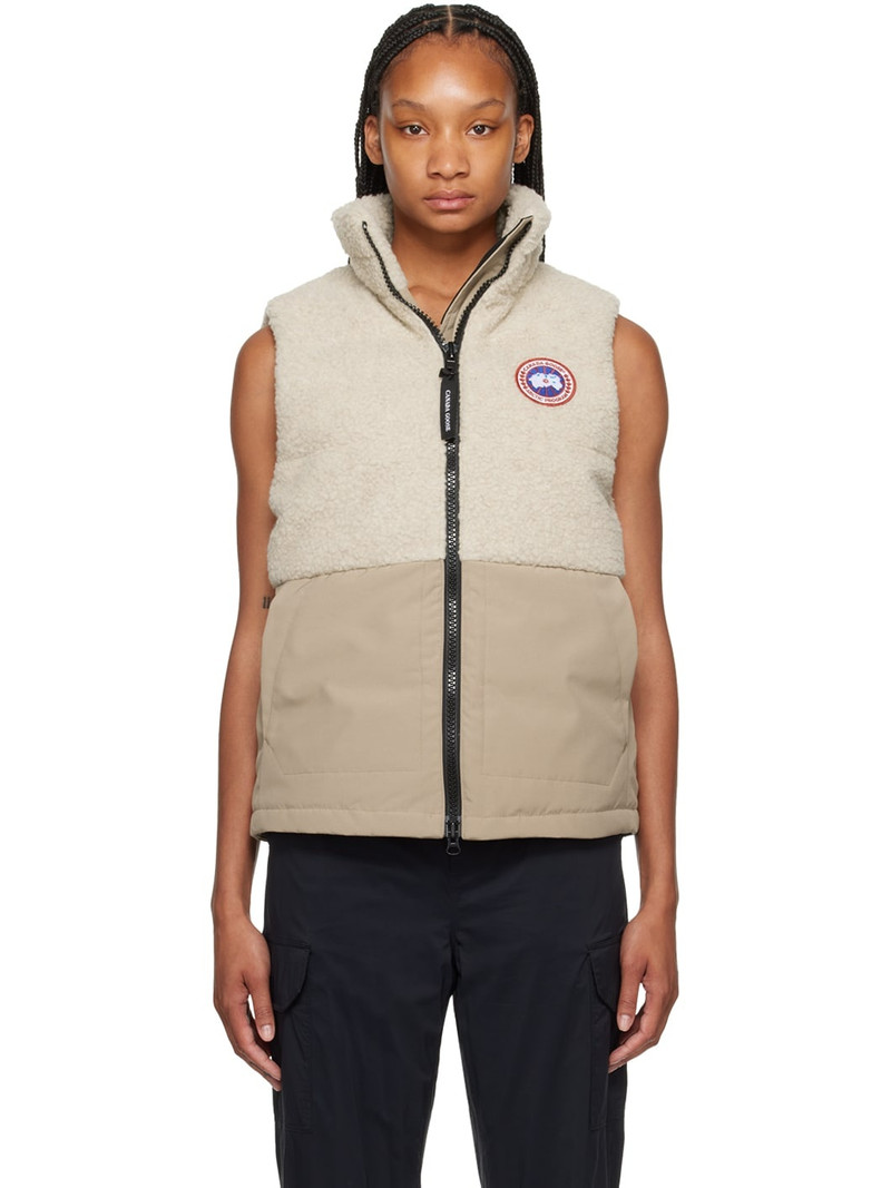 Beige Elora Down Vest - 1
