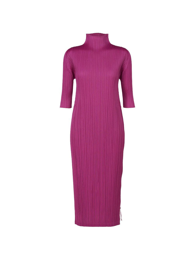 pleated high-neck dress 1