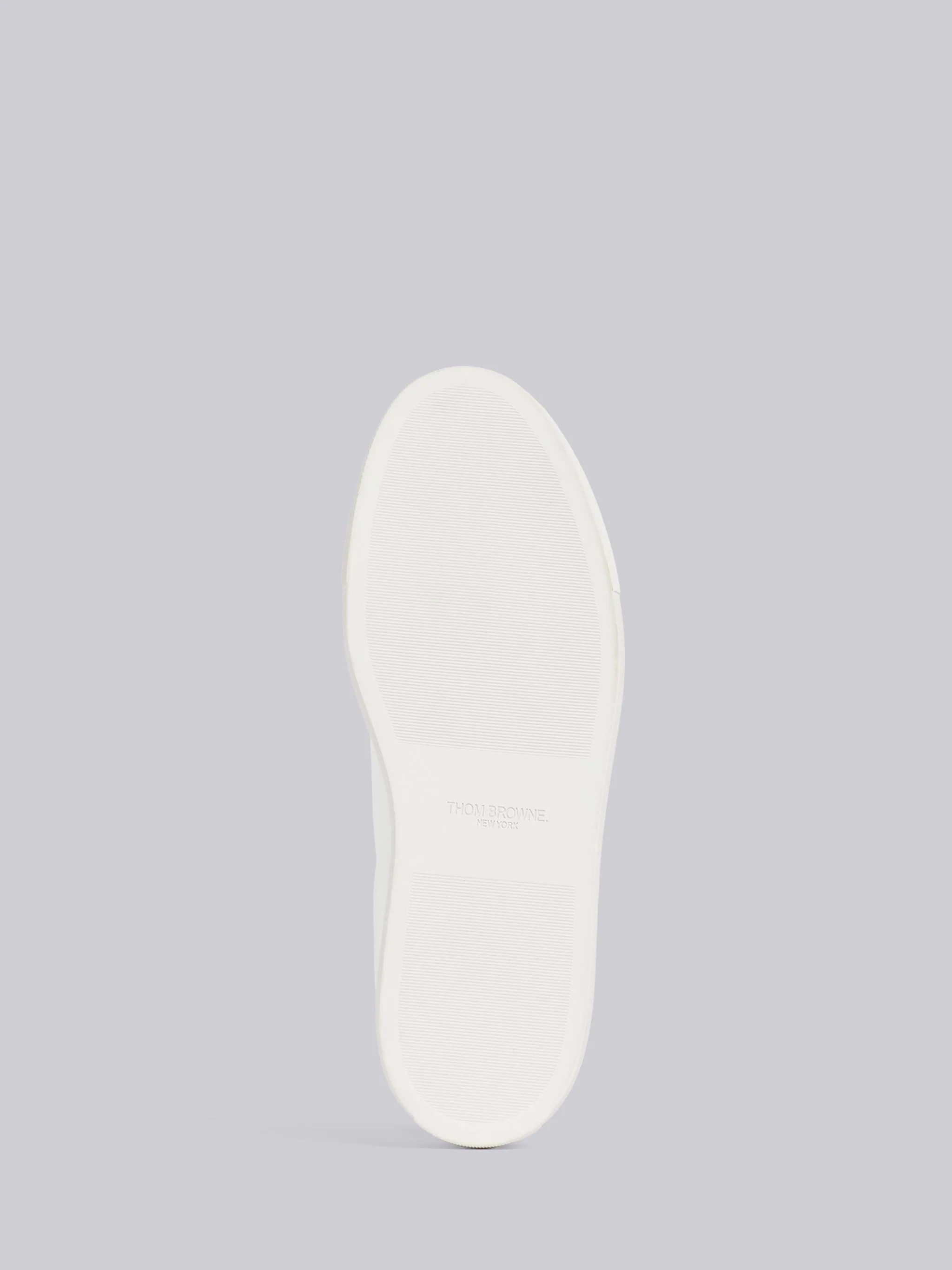 White Vitello Leather Stripe Tennis Shoe - 5