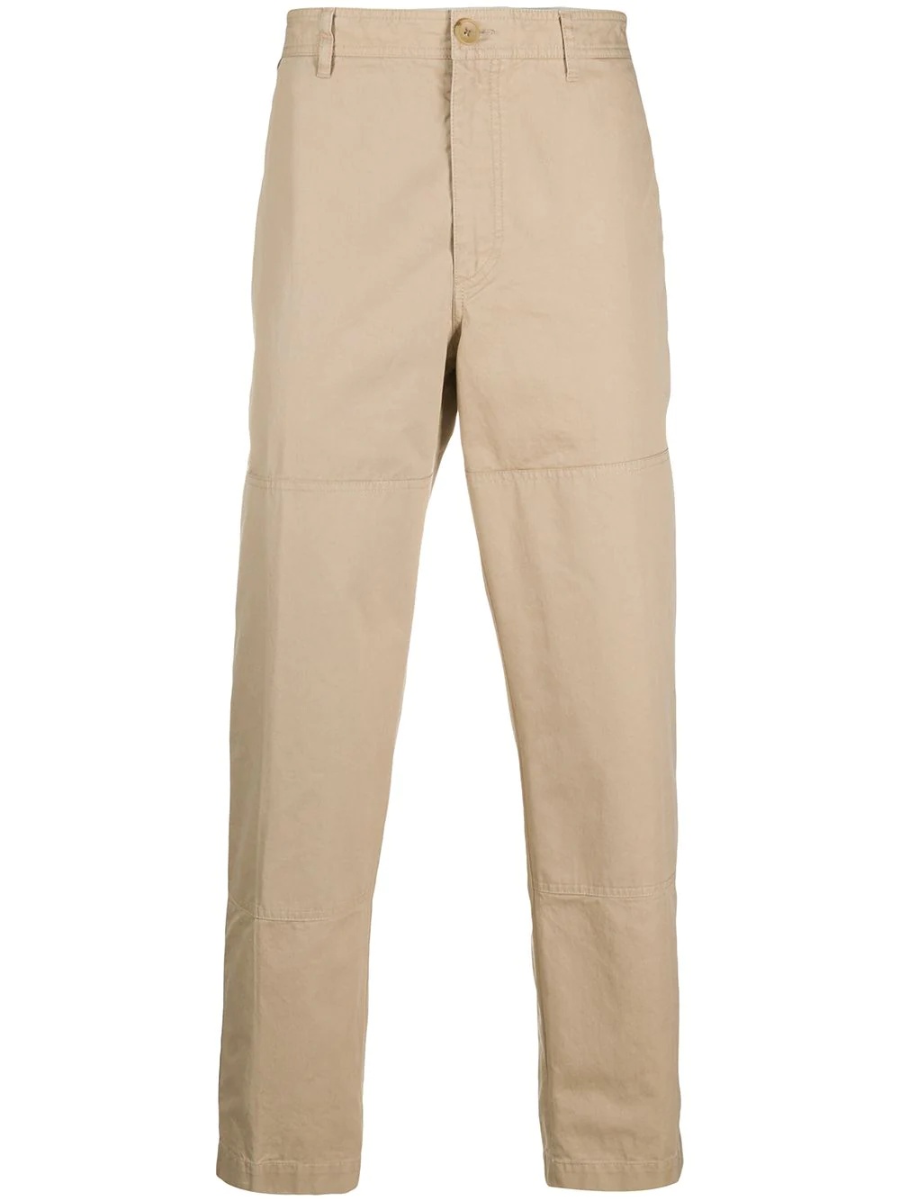 straight-leg cotton trousers - 1