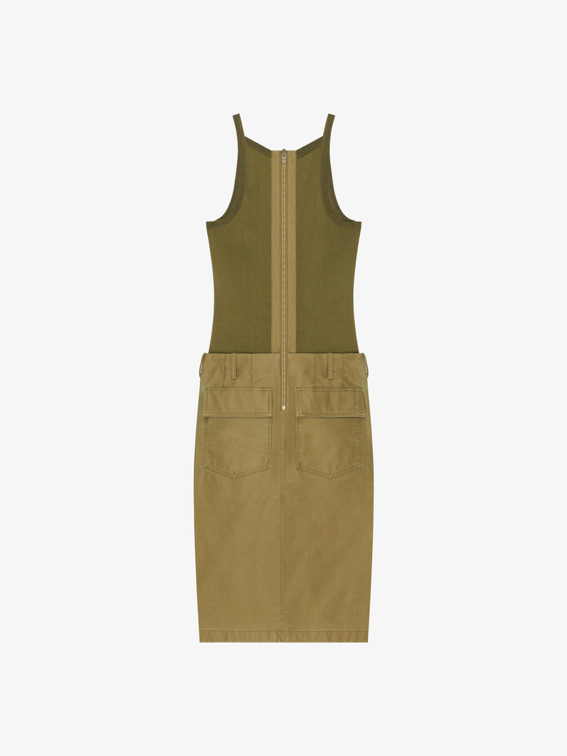 CARGO DRESS IN MIXED KNIT AND CANVAS 5