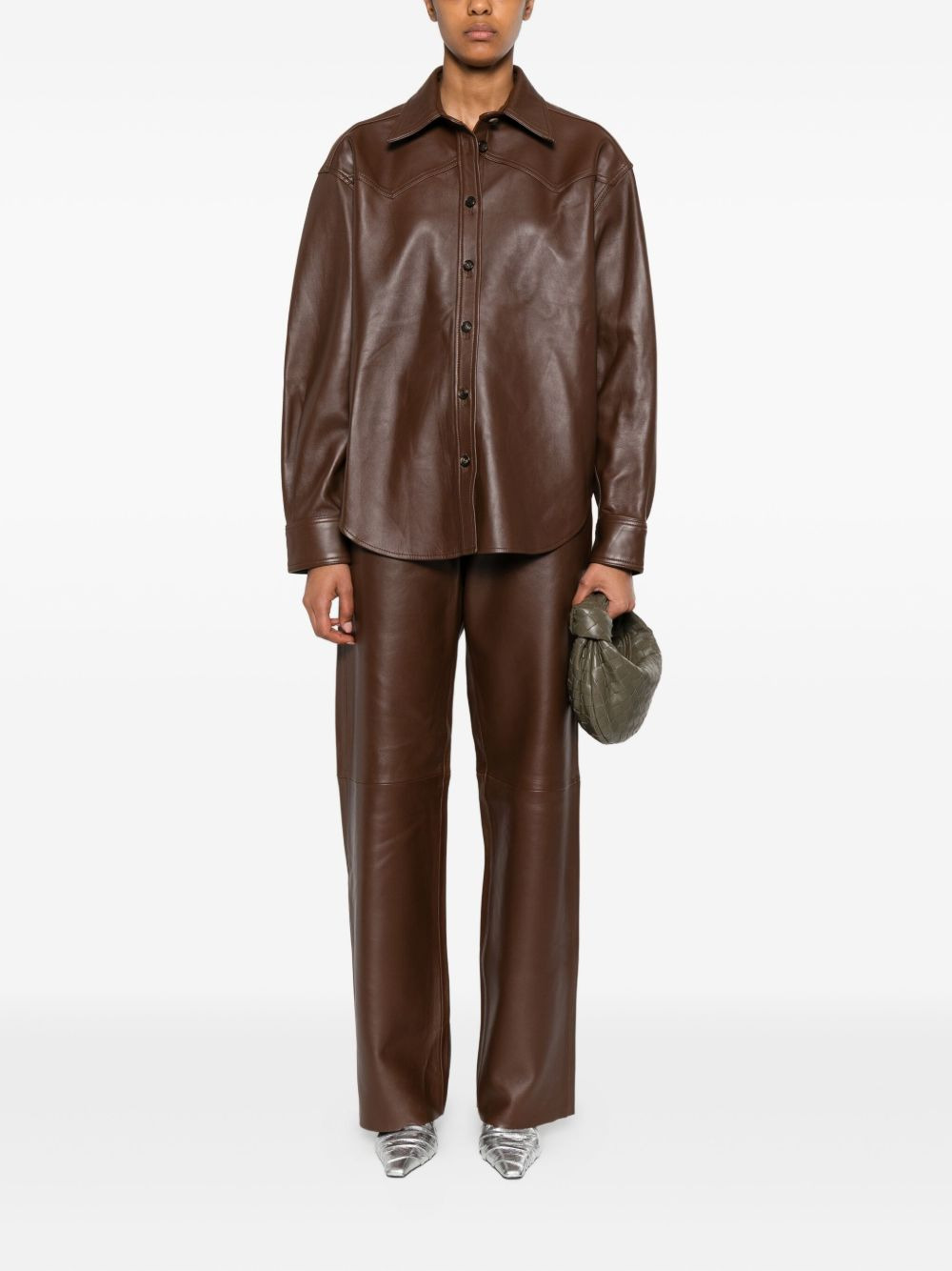 leather shirt jacket - 2
