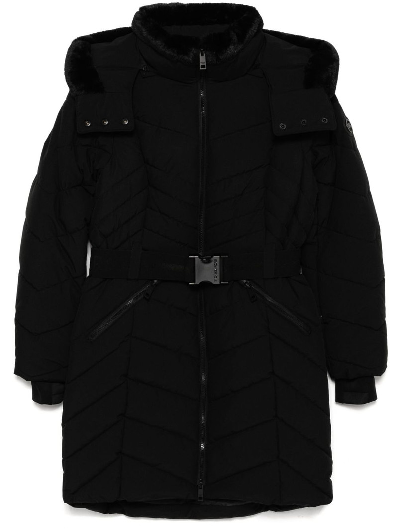 Chevron 3/4 belted scuba coat 1