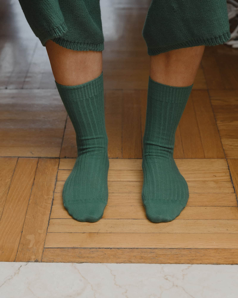 Rib Overankle Socks - Organic Cotton Rib 1