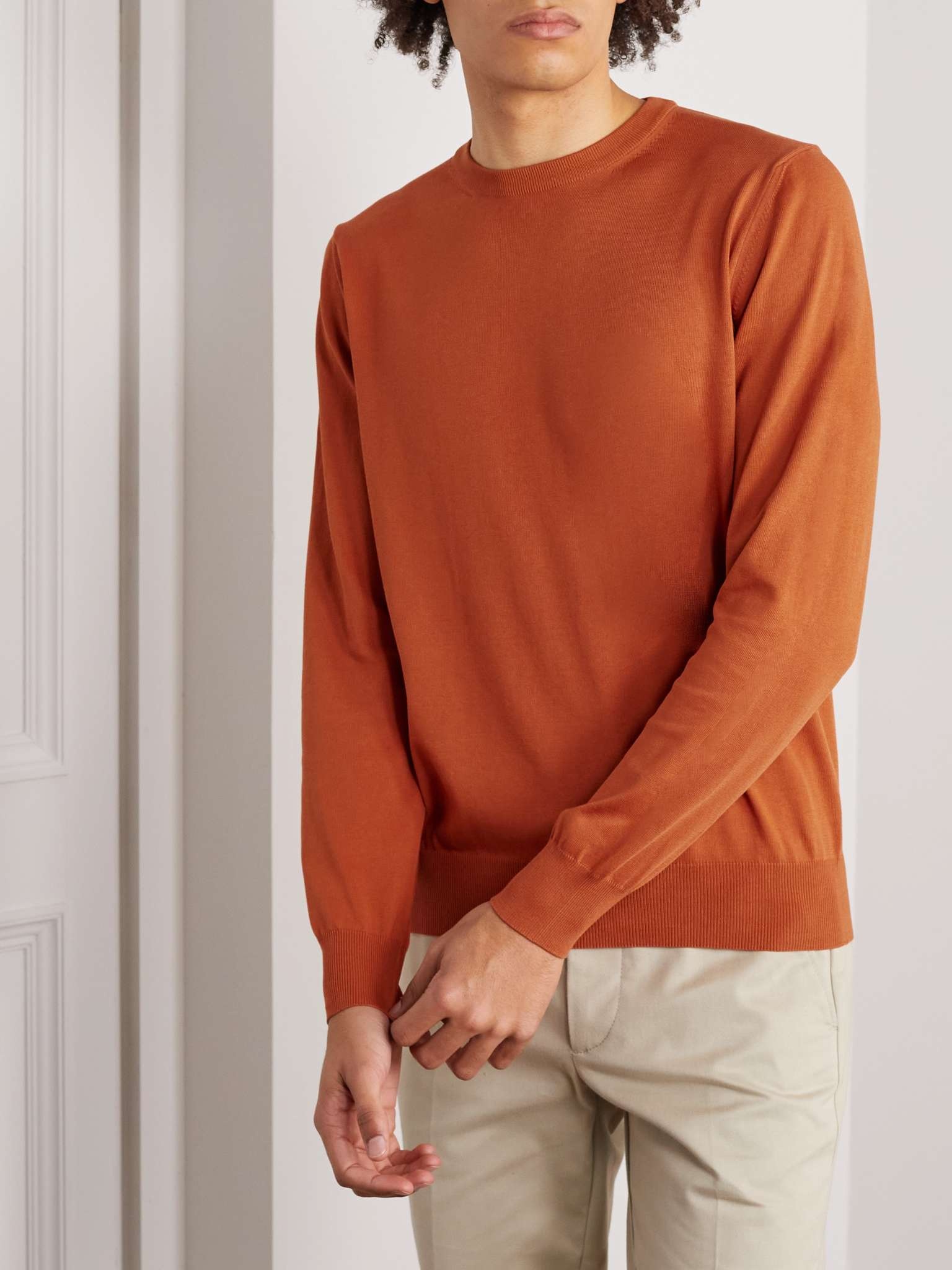 Slim-Fit Cotton Sweater - 4