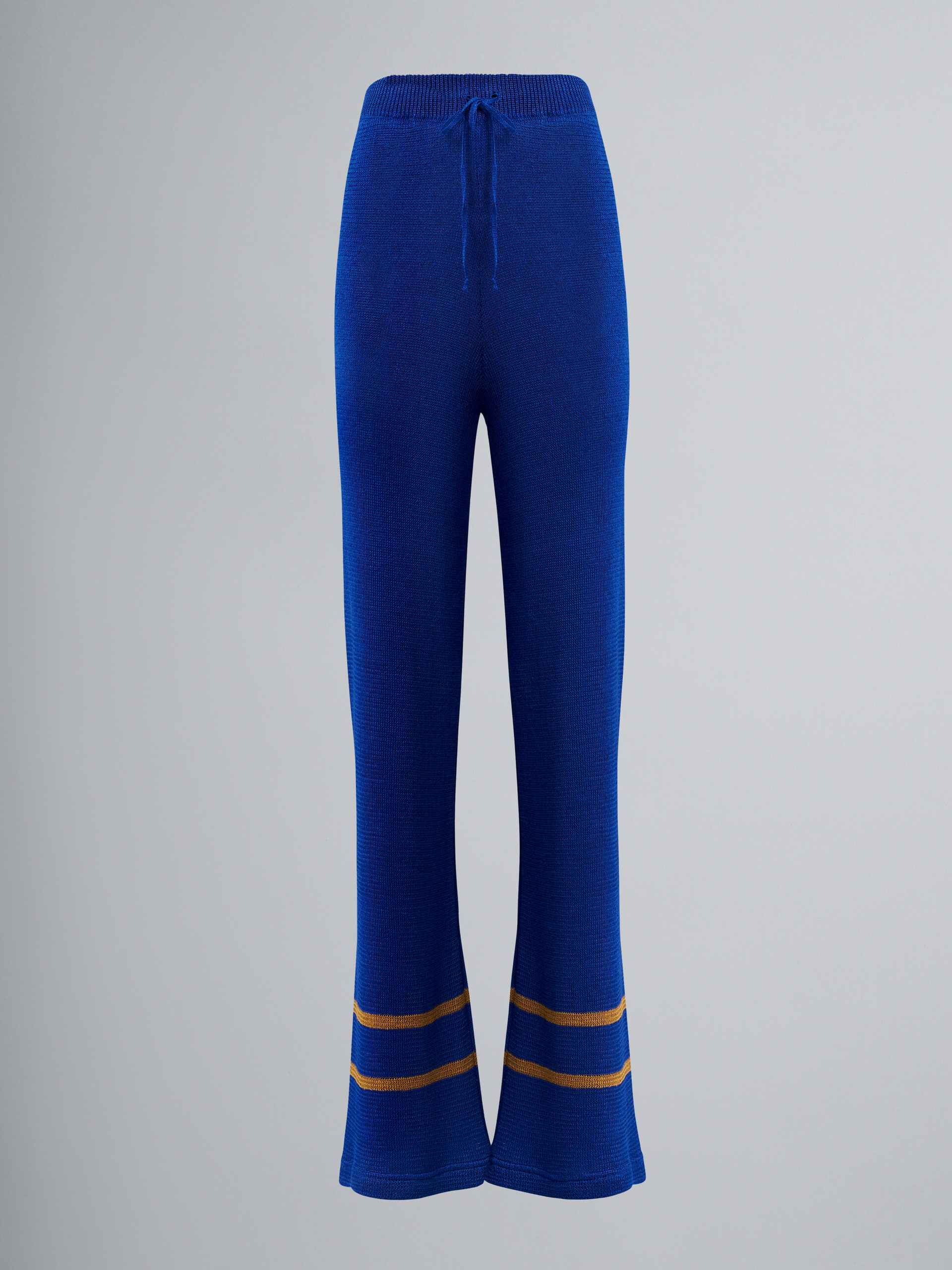 STRIPED LINEN KNIT TROUSERS - 1