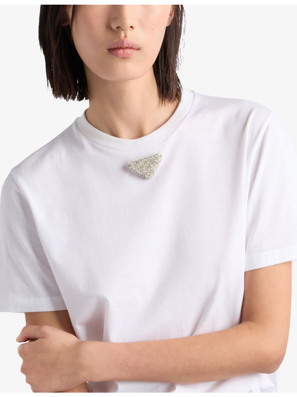 Embroidered-triangle short-sleeve cotton-jersey T-shirt - 5