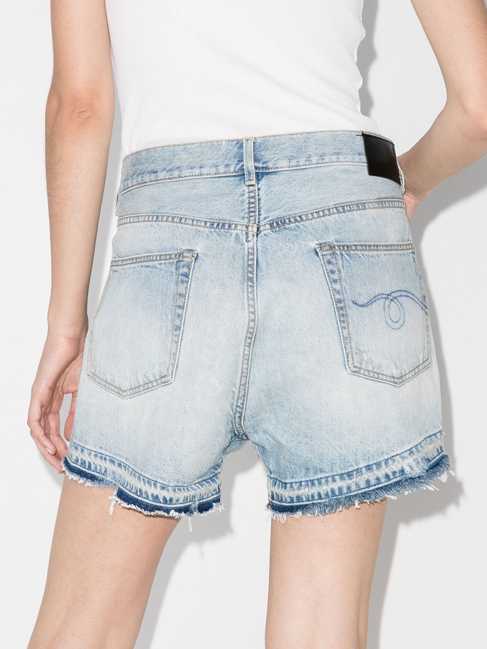 crossover denim shorts - 3