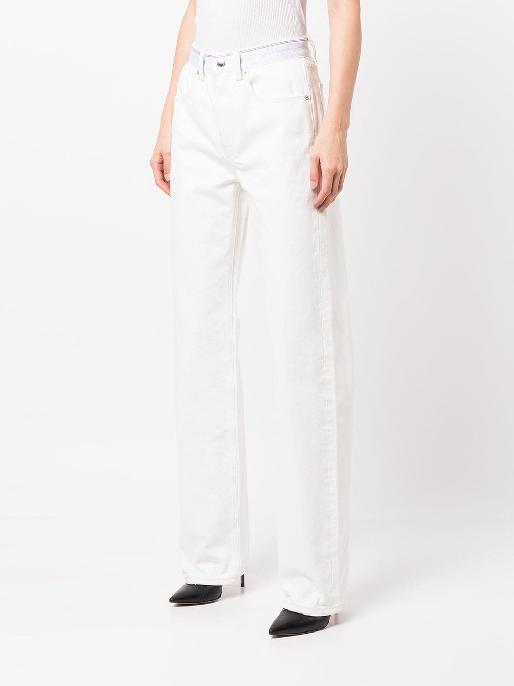 low-waist logo-waistband denim jeans - 3