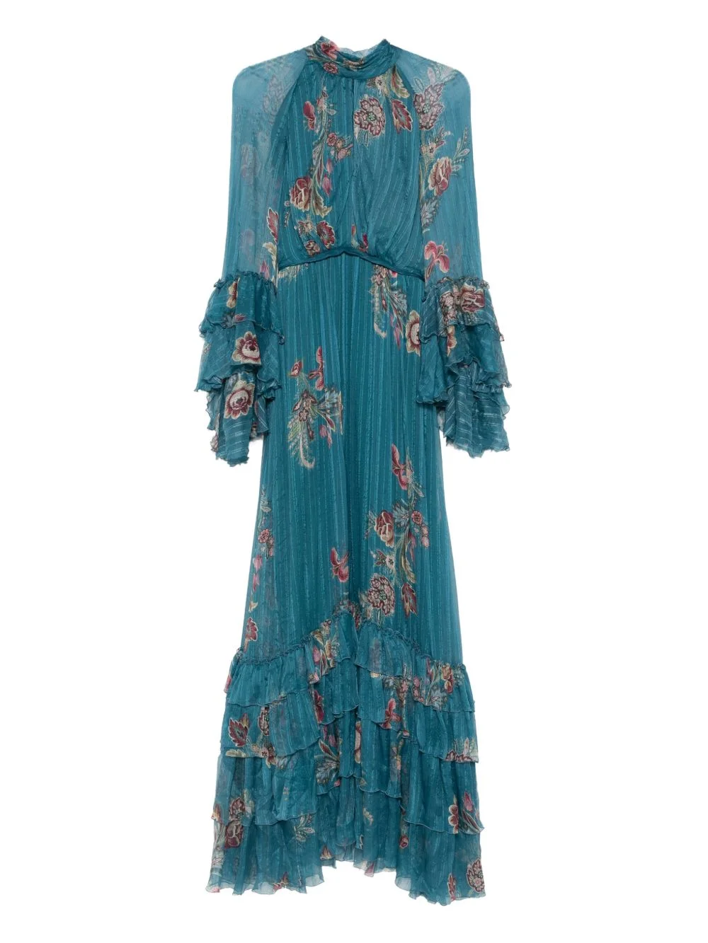 ruffled floral-print maxi dress - 1