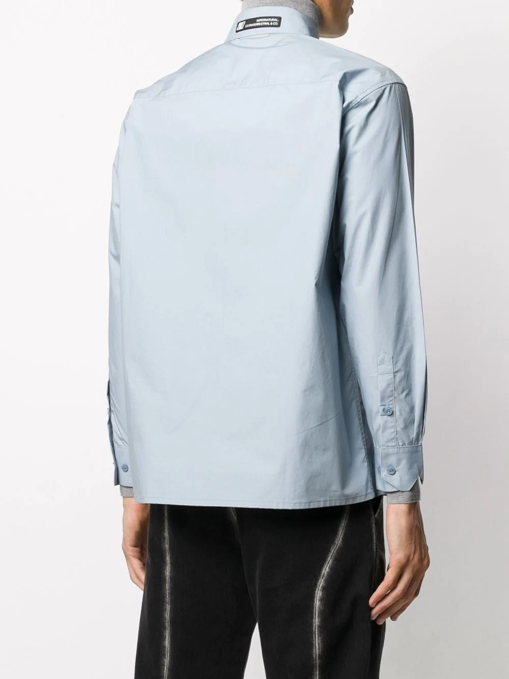 asymmetric button patch pocket shirt - 4