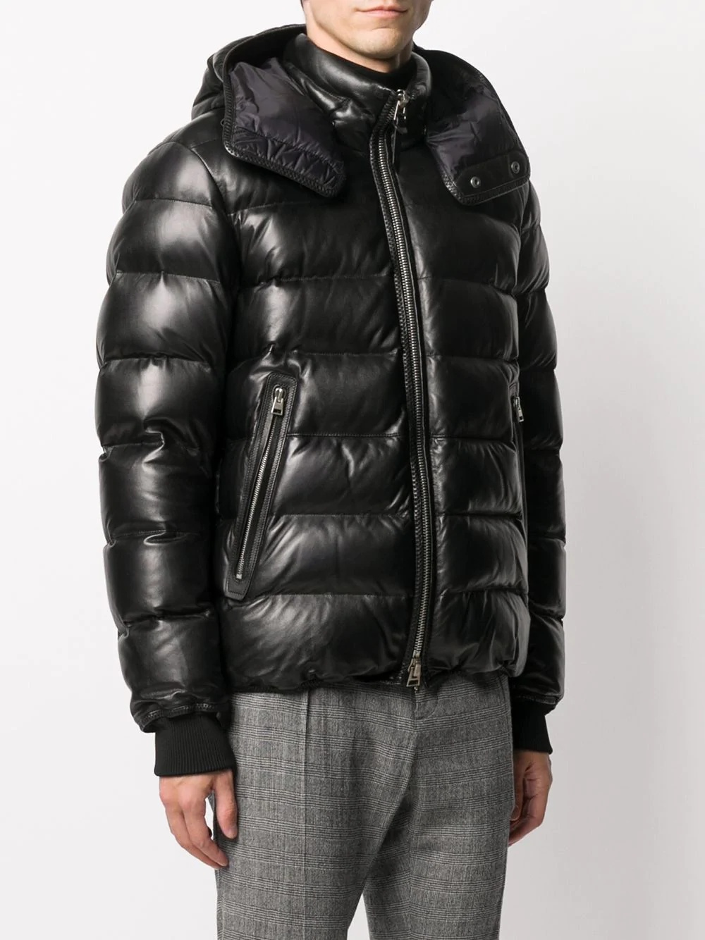 patent-finish puffer jacket - 3