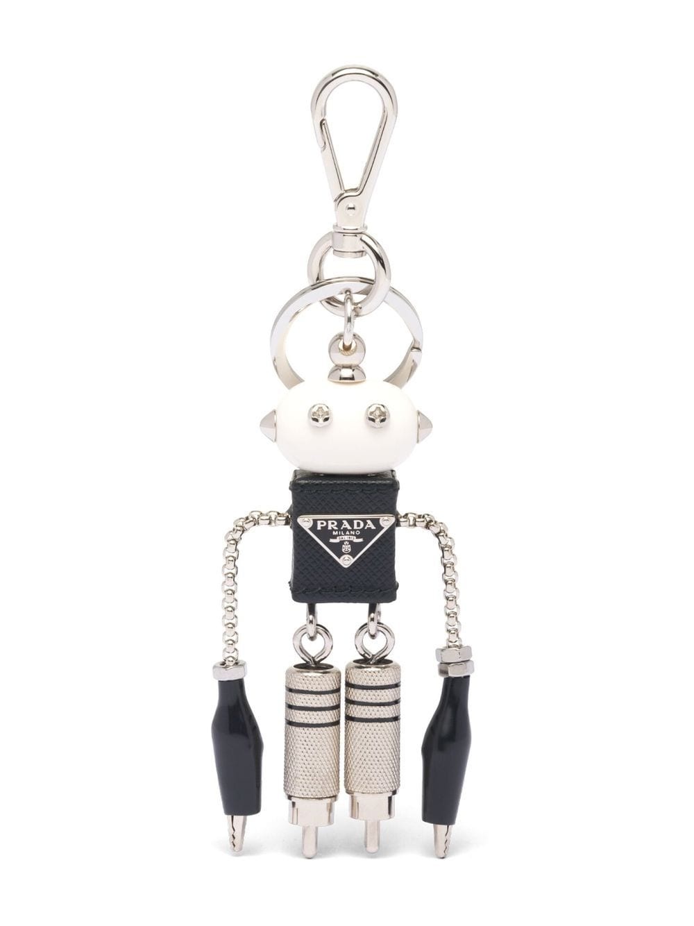 Saffiano leather robot trick keychain - 1