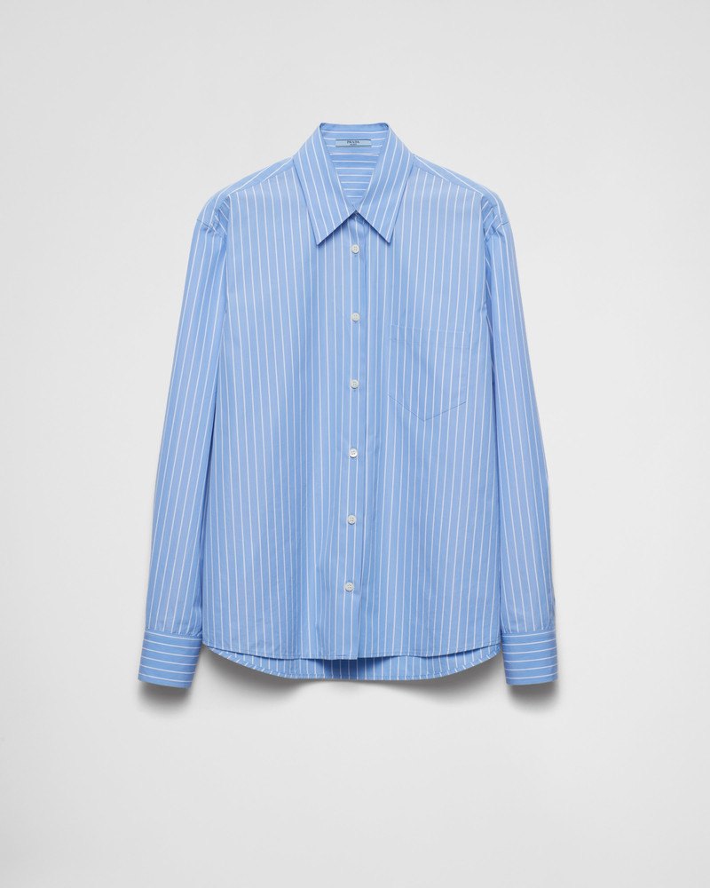Striped poplin shirt - 1