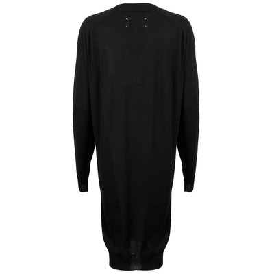 Maison Margiela Wool V-Neck Sweater Dress in Black outlook