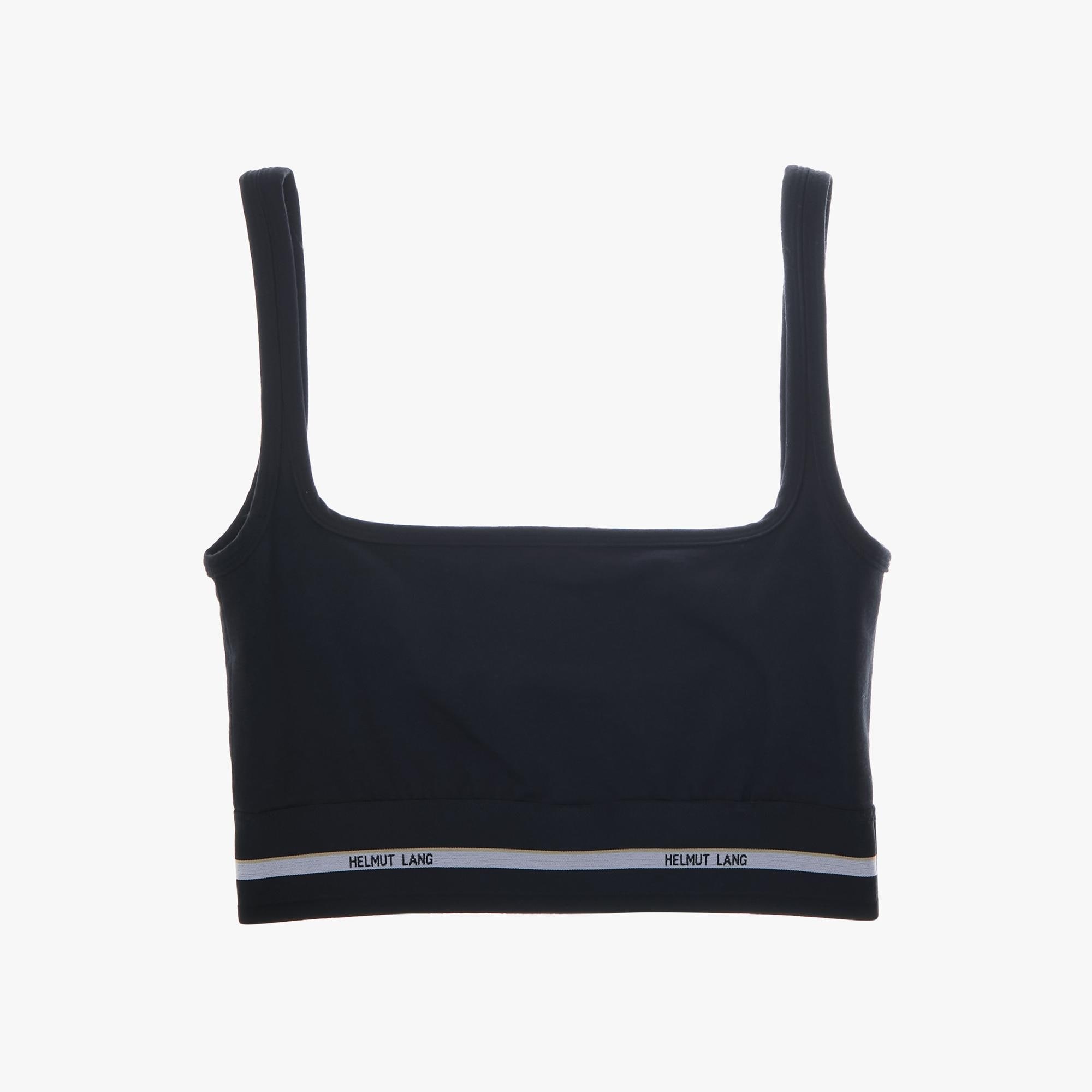 Helmut Lang Faux Leather Bra Top In Black