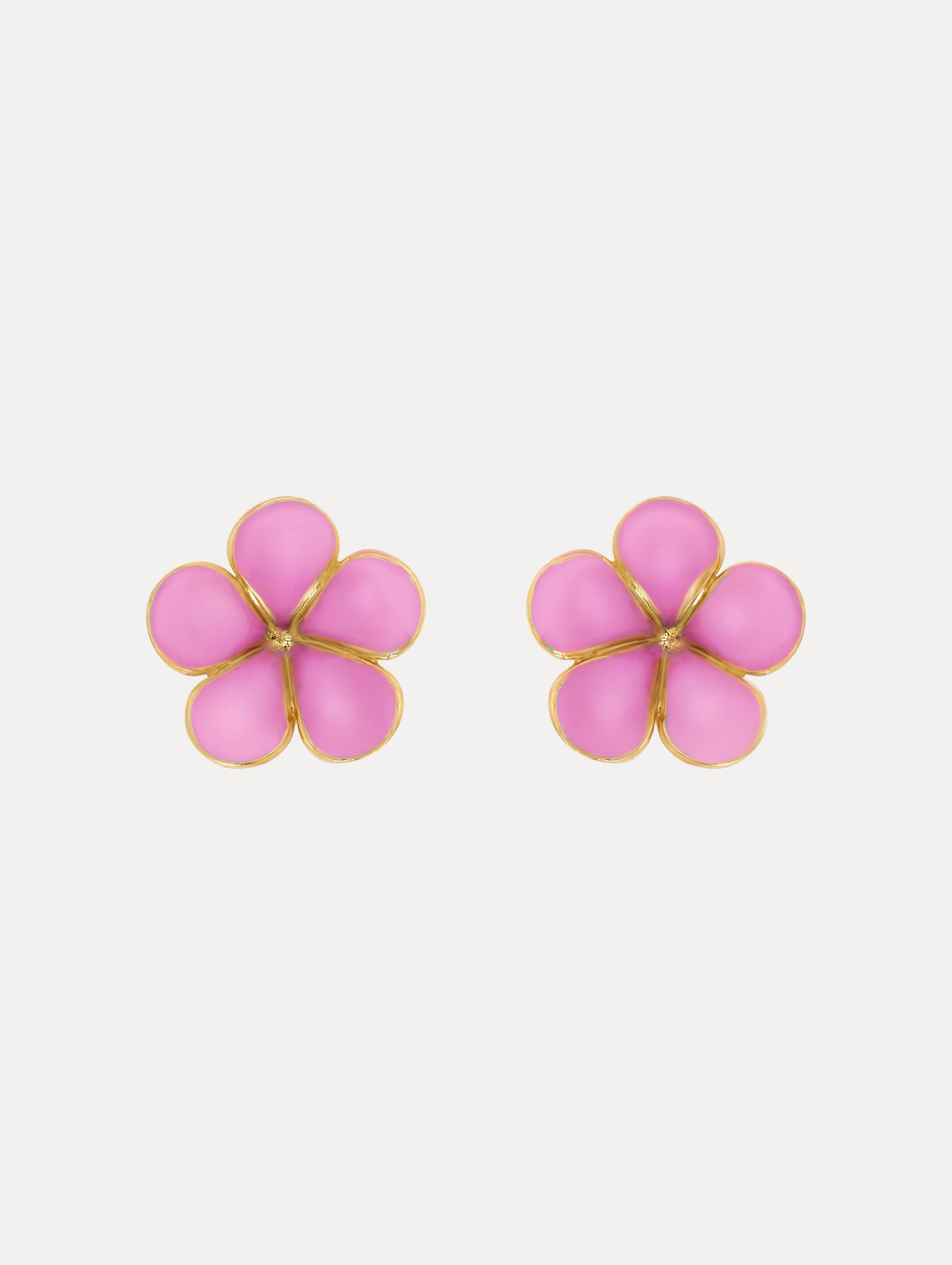 ENAMEL FLOWER STUD EARRINGS - 1