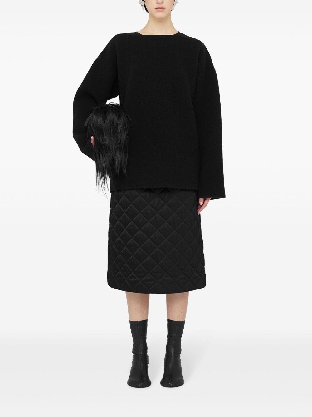 A-line quilted midi skirt - 2