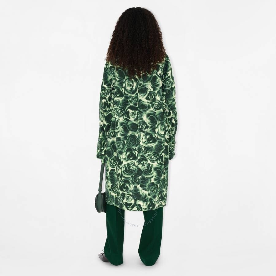 Burberry Long All Over Rose Print Raincoat - 2
