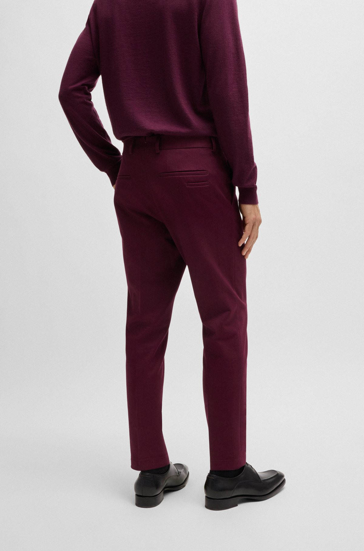 SLIM-FIT TROUSERS IN COTTON, CASHMERE AND STRETCH - 4