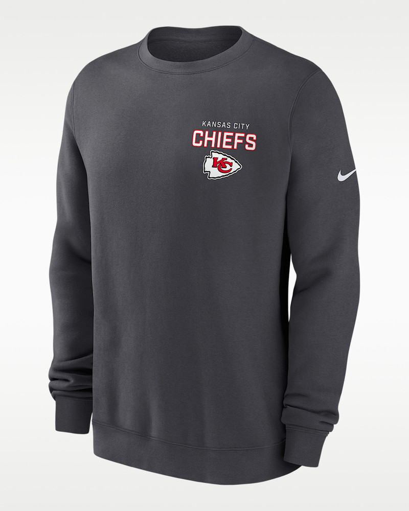 Kansas City Chiefs Draw Block Club Men's Nike NFL Pullover Crew 1