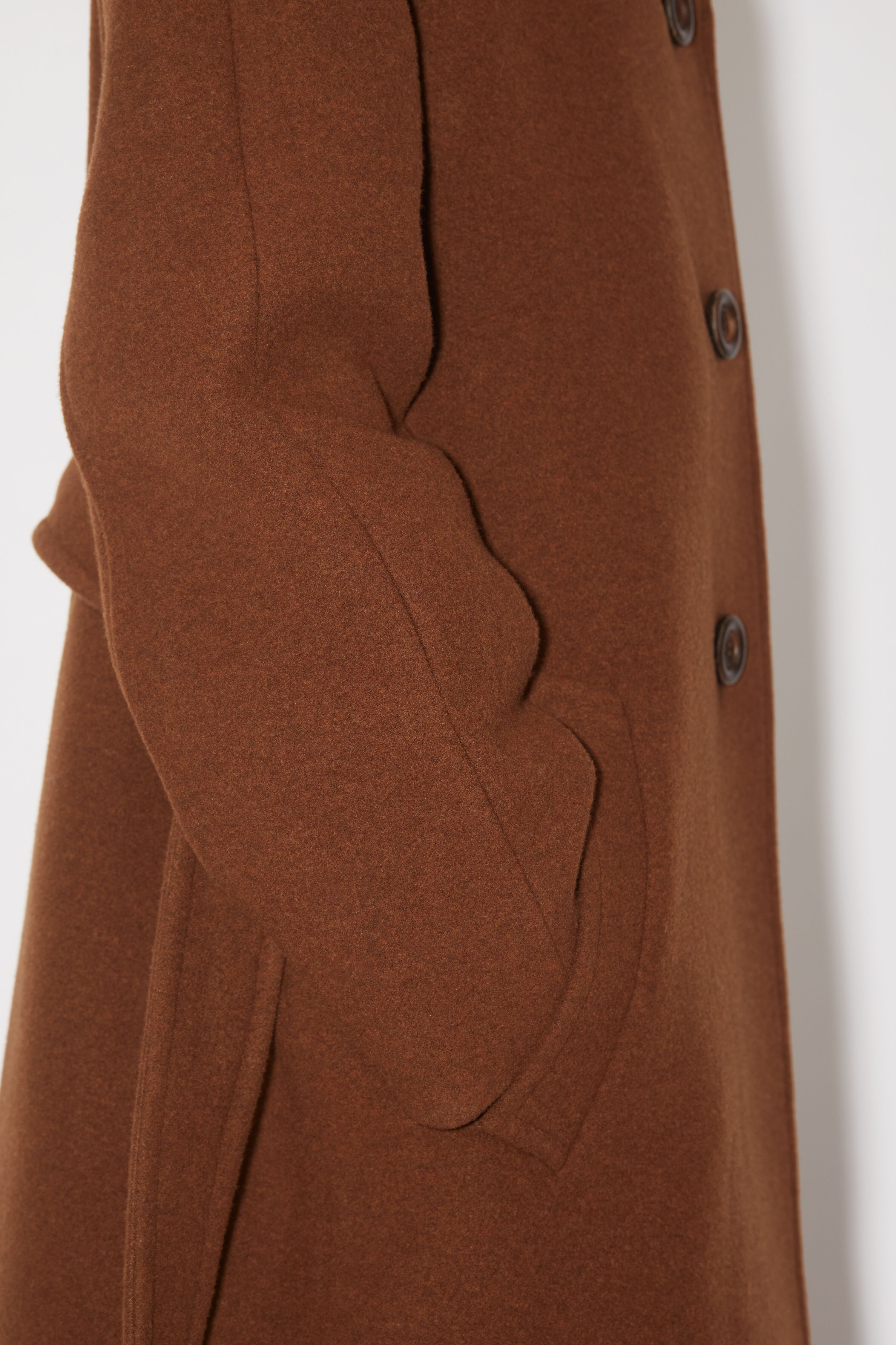 Double-breasted belted wool coat - Camel brown - 5