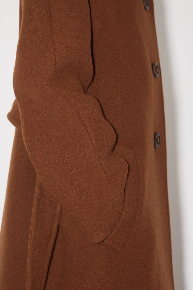 Double-breasted belted wool coat - Camel brown 5