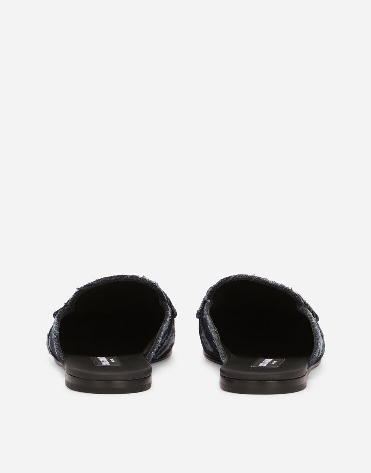 Denim slippers with branded plate - 3