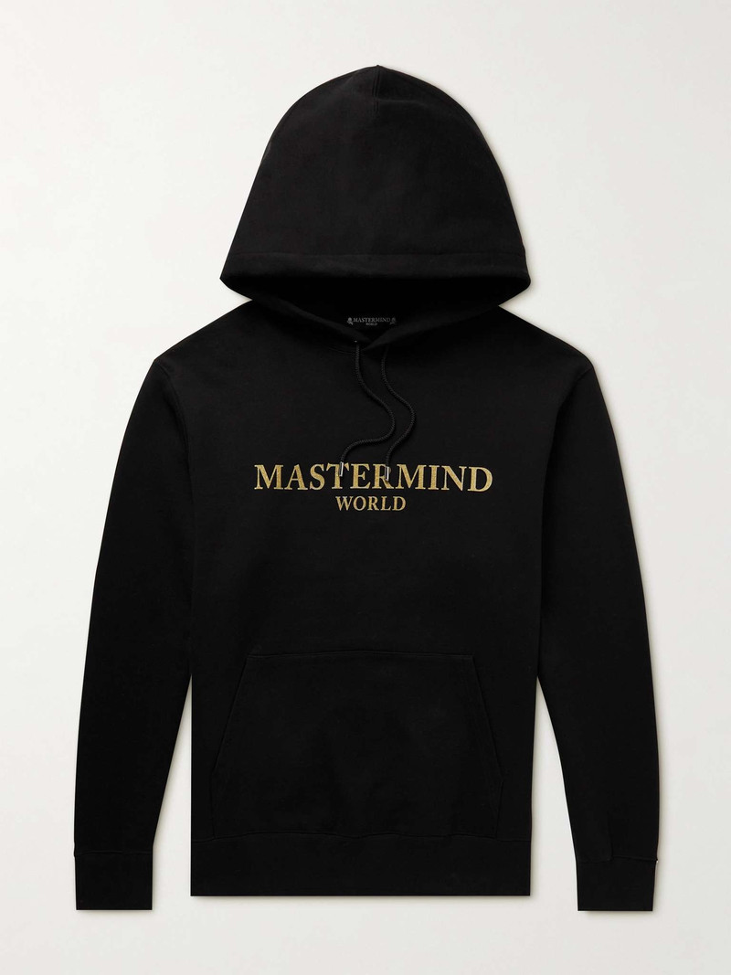 Glittered Logo-Print Cotton-Jersey Hoodie - 1