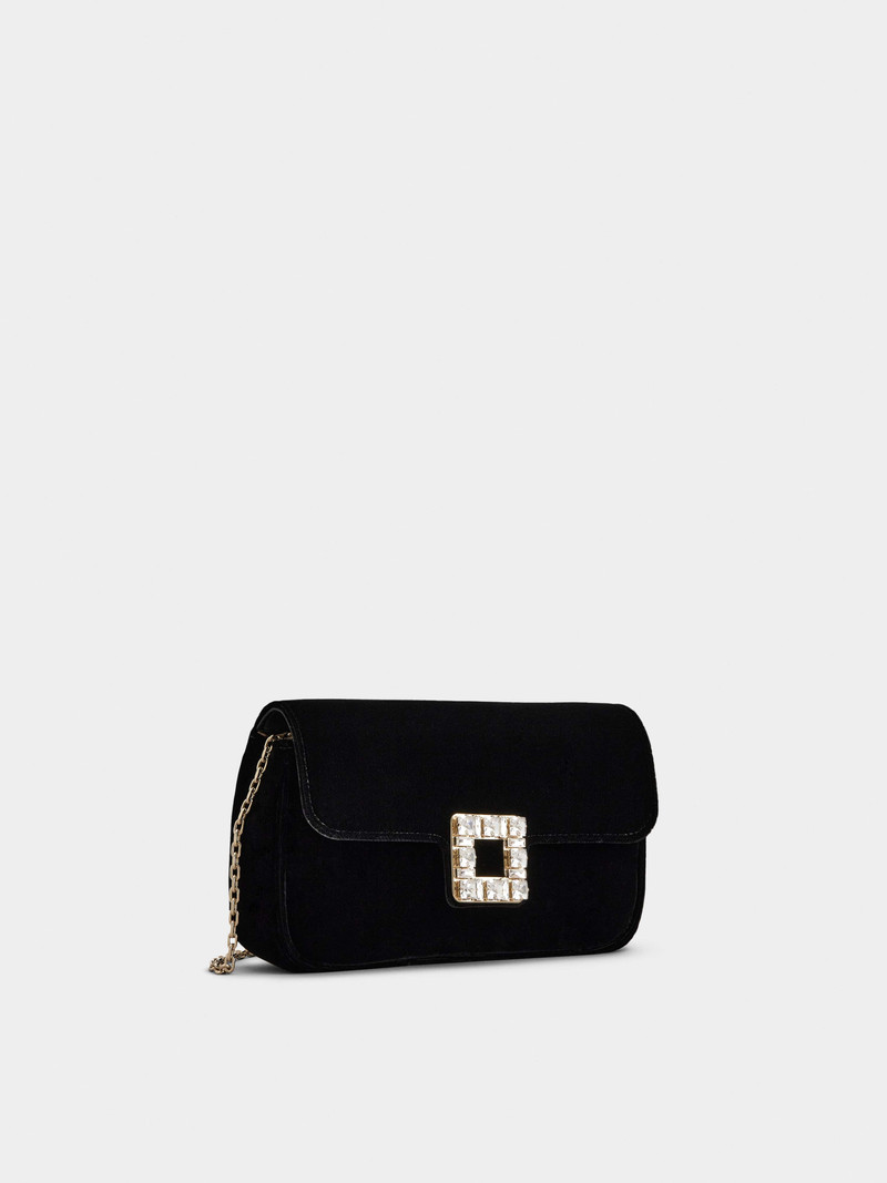 Jeu de Fille Strass Buckle Clutch Bag in Velvet 3