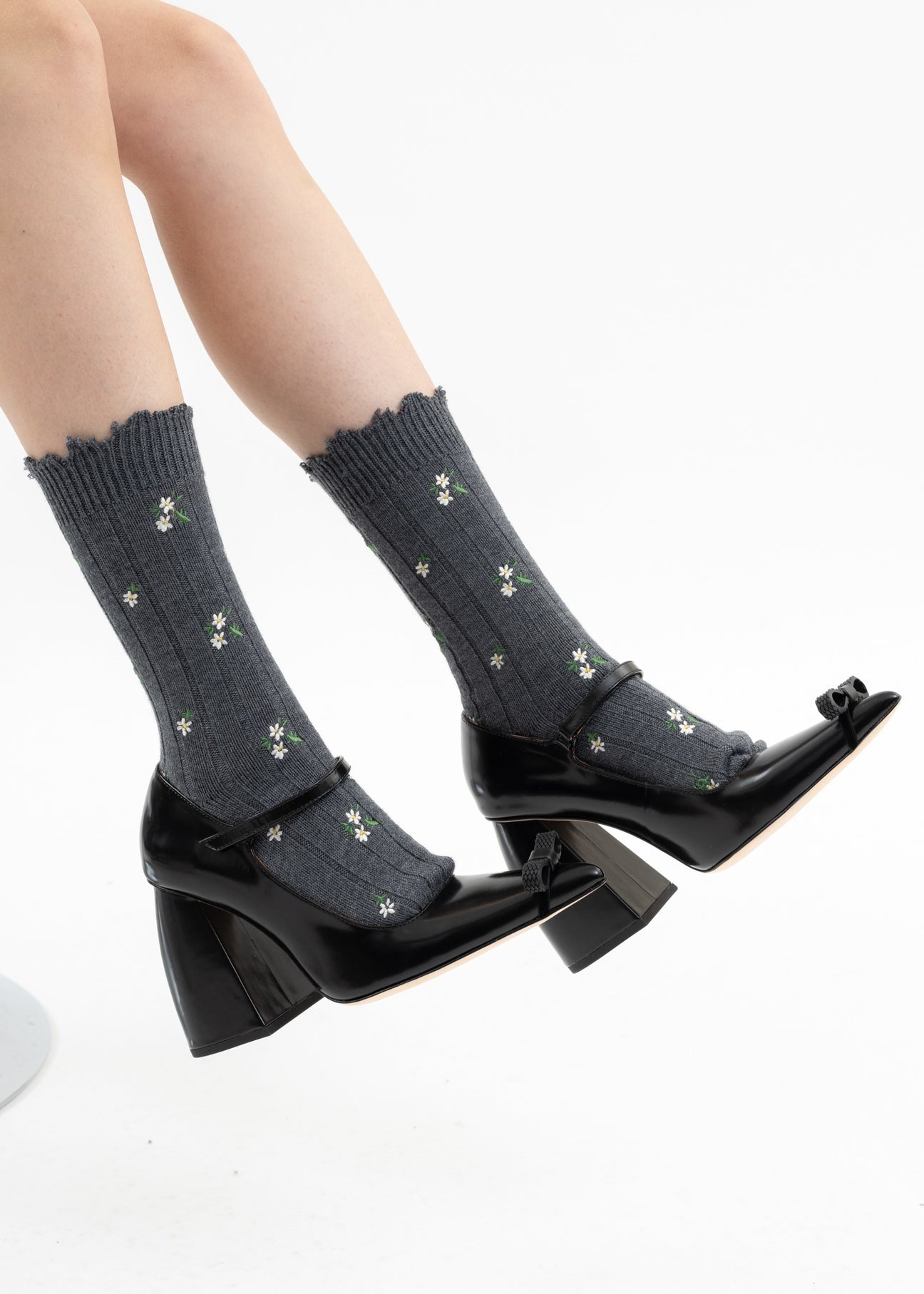 Black Pointed High Heels - 8