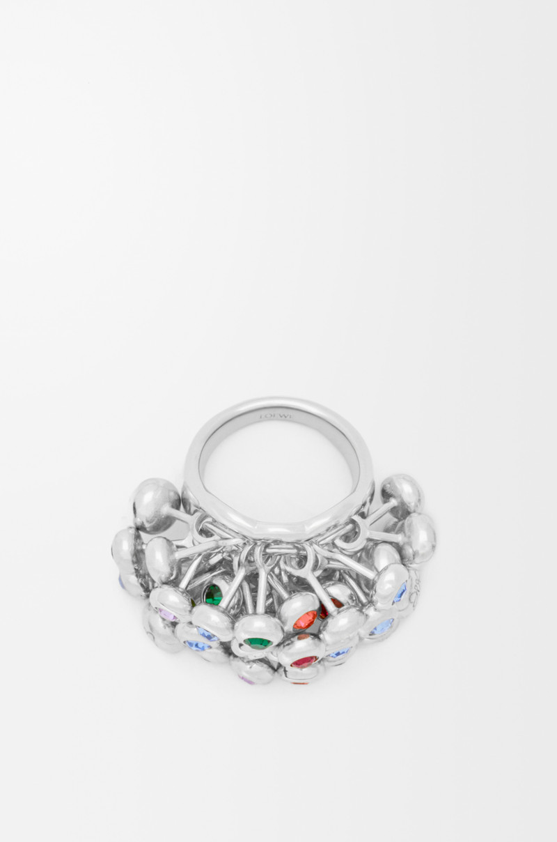Push Pin ring in sterling silver and crystals 4