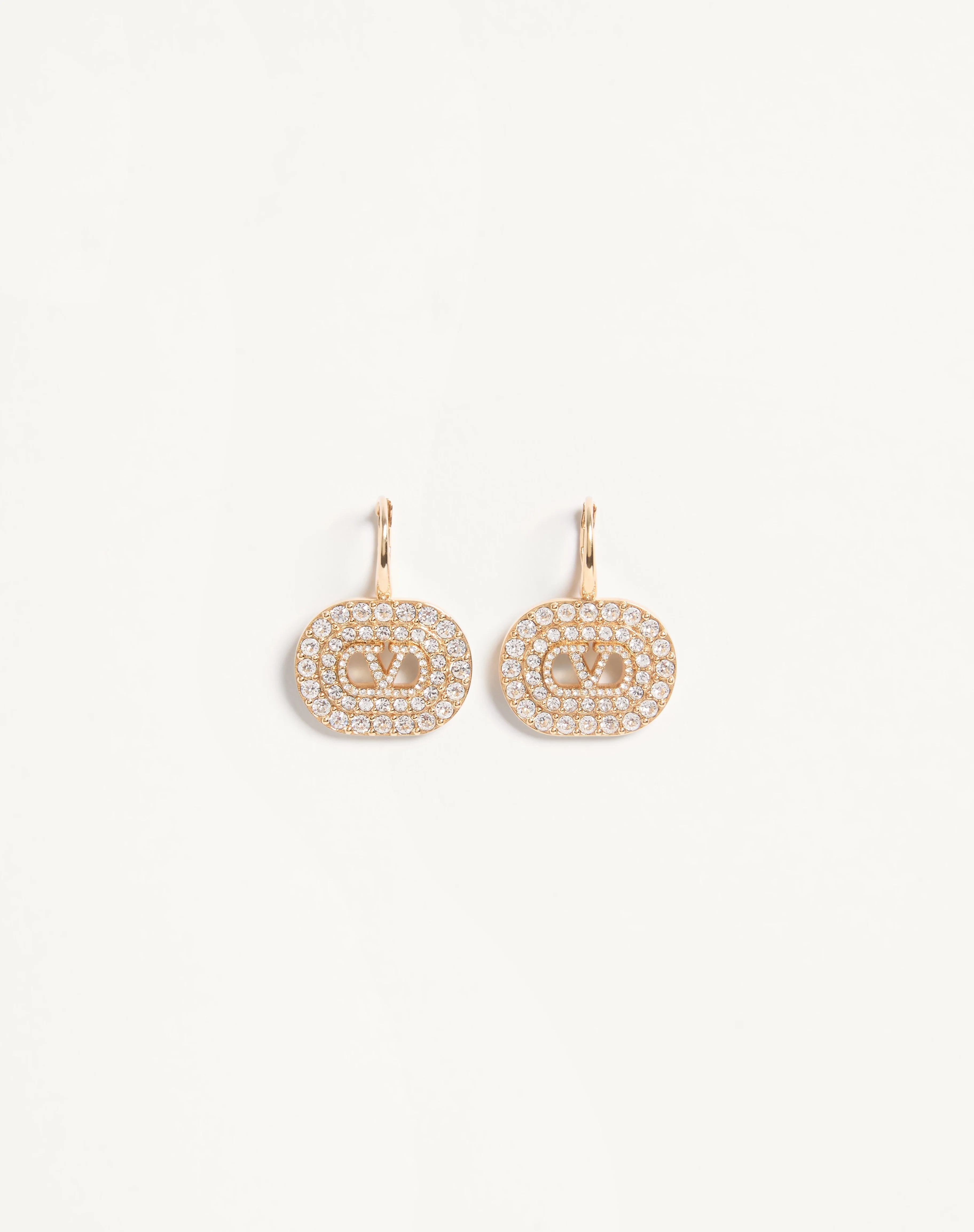VLOGO SIGNATURE EARRINGS IN METAL WITH SWAROVSKI® CRYSTALS - 1