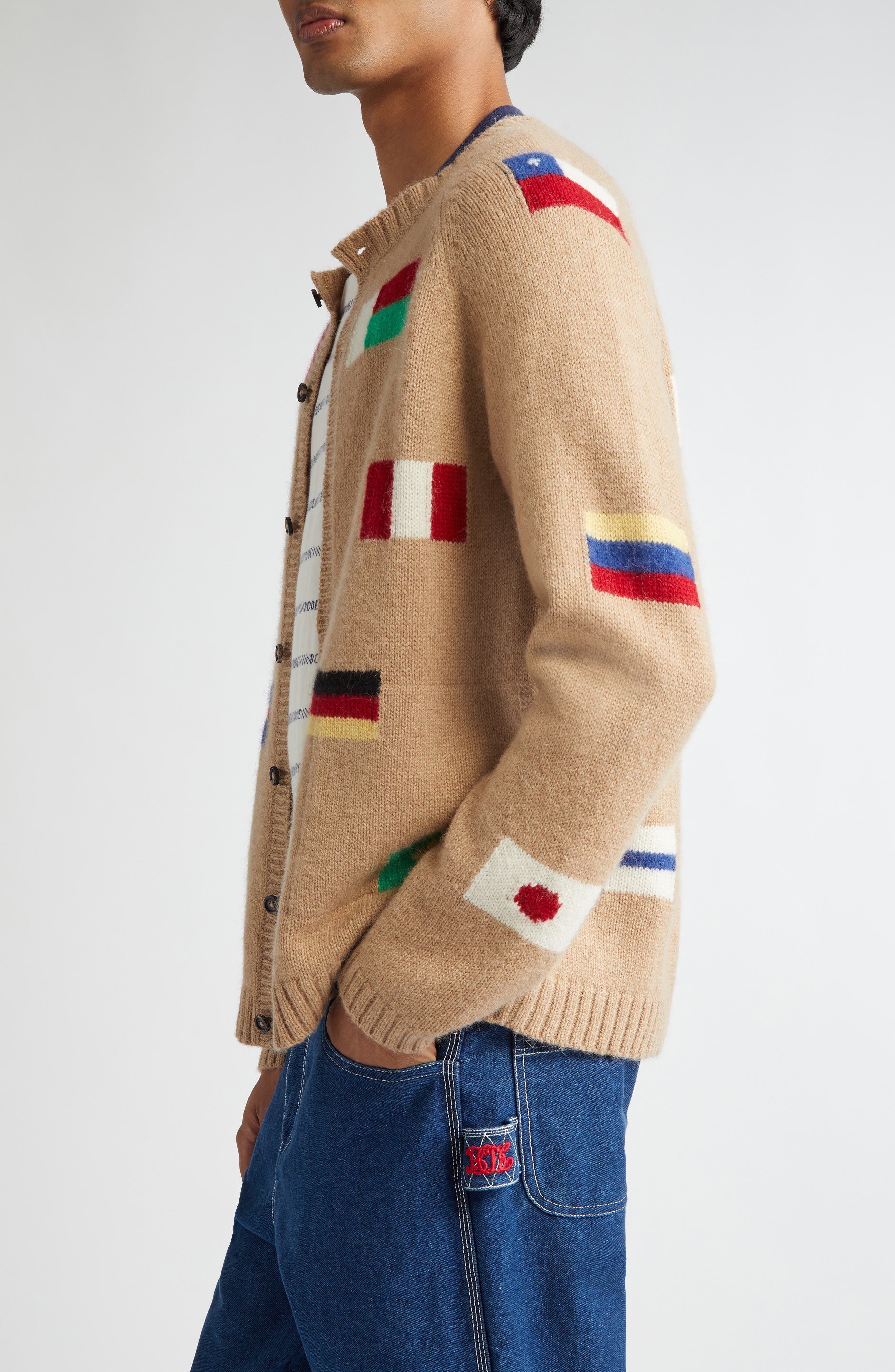 Bode Round-the-World Baby Alpaca and Merino Wool Cardigan in Tan at Nordstrom - 4