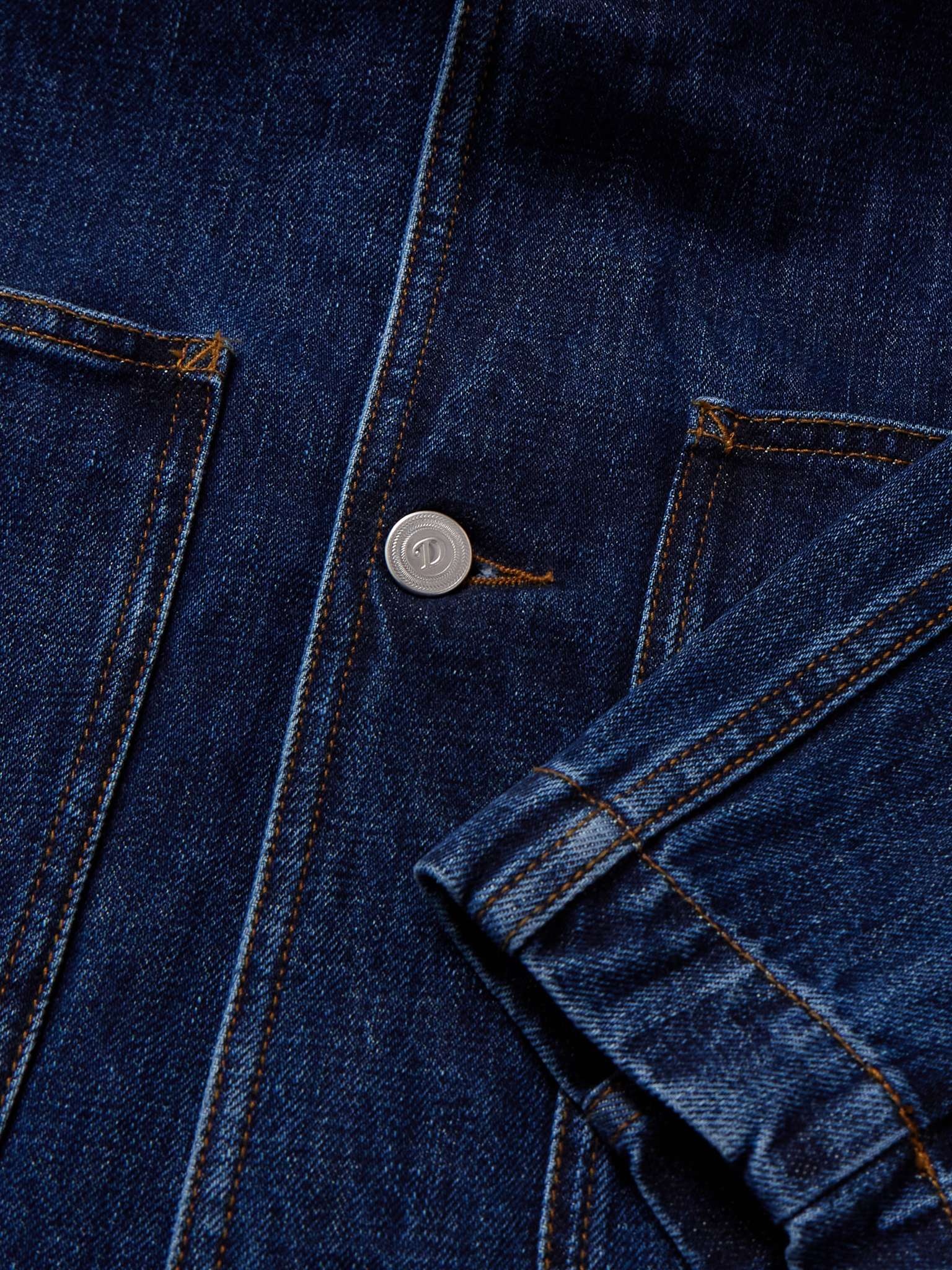 Corduroy-Trimmed Indigo-Dyed Denim Chore Jacket - 5