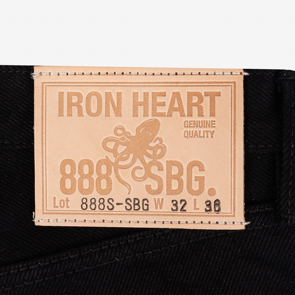 IH-888S-SBG 21oz Selvedge Denim Medium/High Rise Tapered Cut Jeans -  Superblack (Fades To Grey) - 9