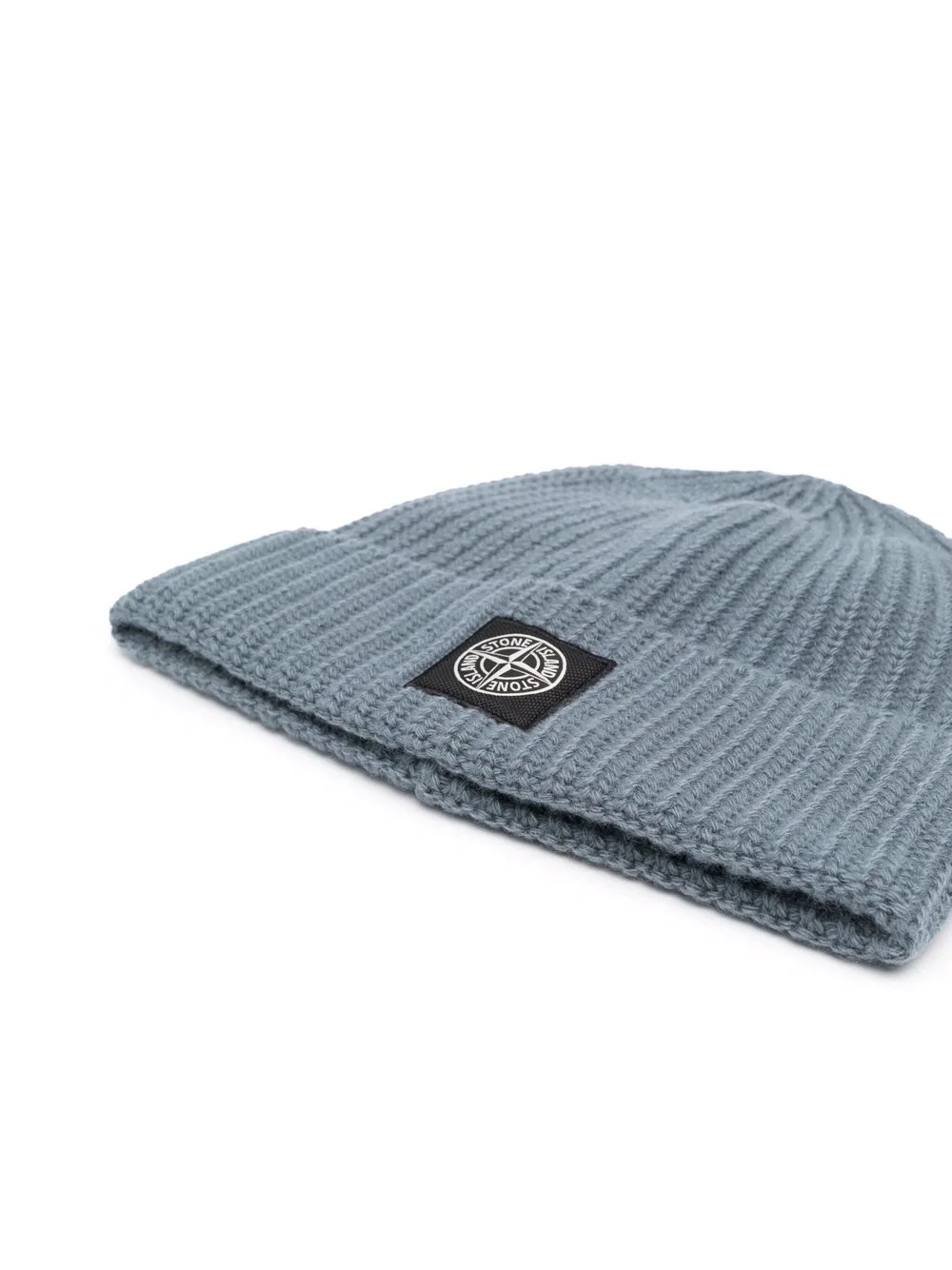 logo-patch knitted beanie - 2