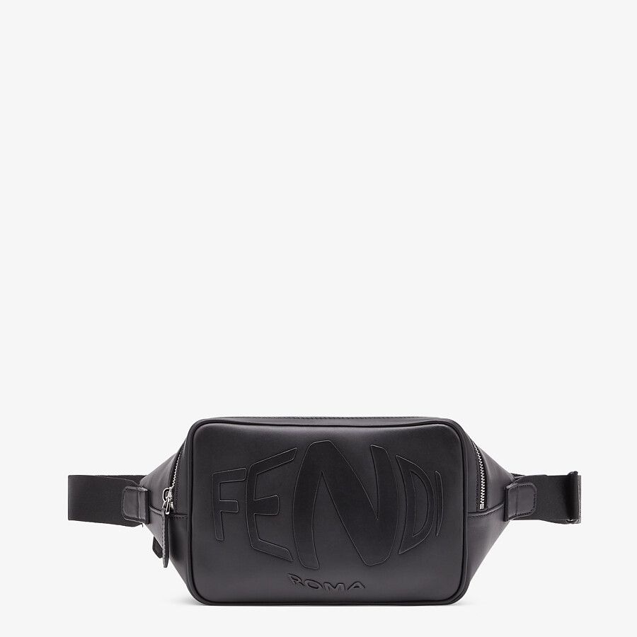 Black leather belt bag - 1