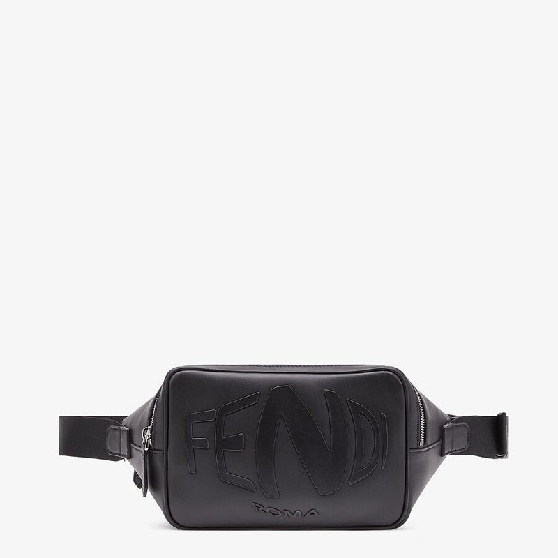 Black leather belt bag 1